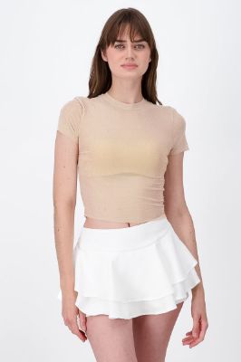 Top mesh brillos manga corta sold by Shasa