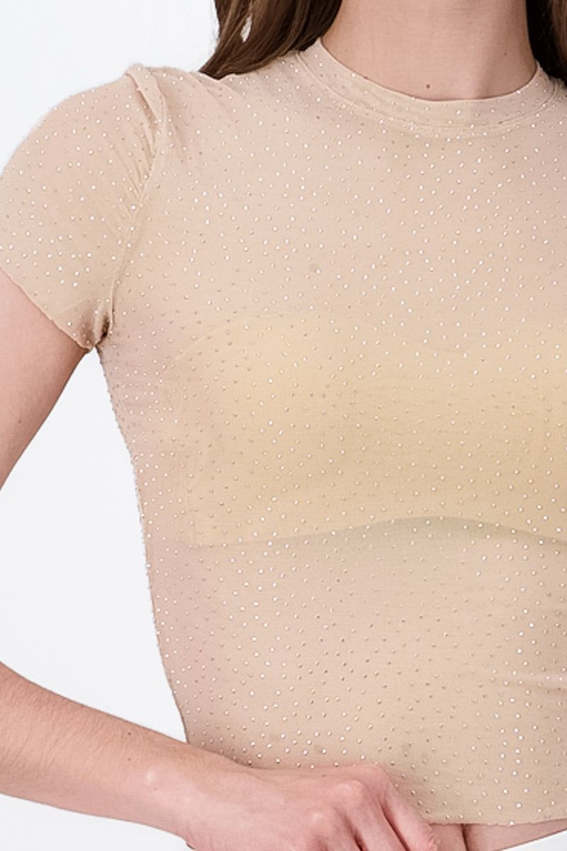 Top mesh brillos manga corta sold by Shasa product image thumbnail 5