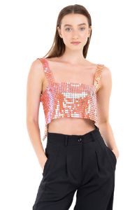 Top crop espalda descubierta brillos sold by Shasa