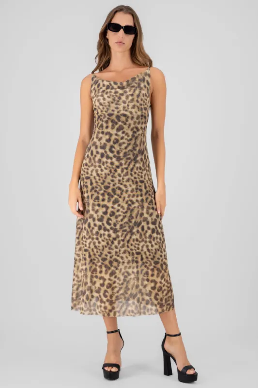Vestido mesh estampado animal print sold by Shasa