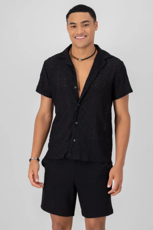 Camisa textura crochet sold by Shasa