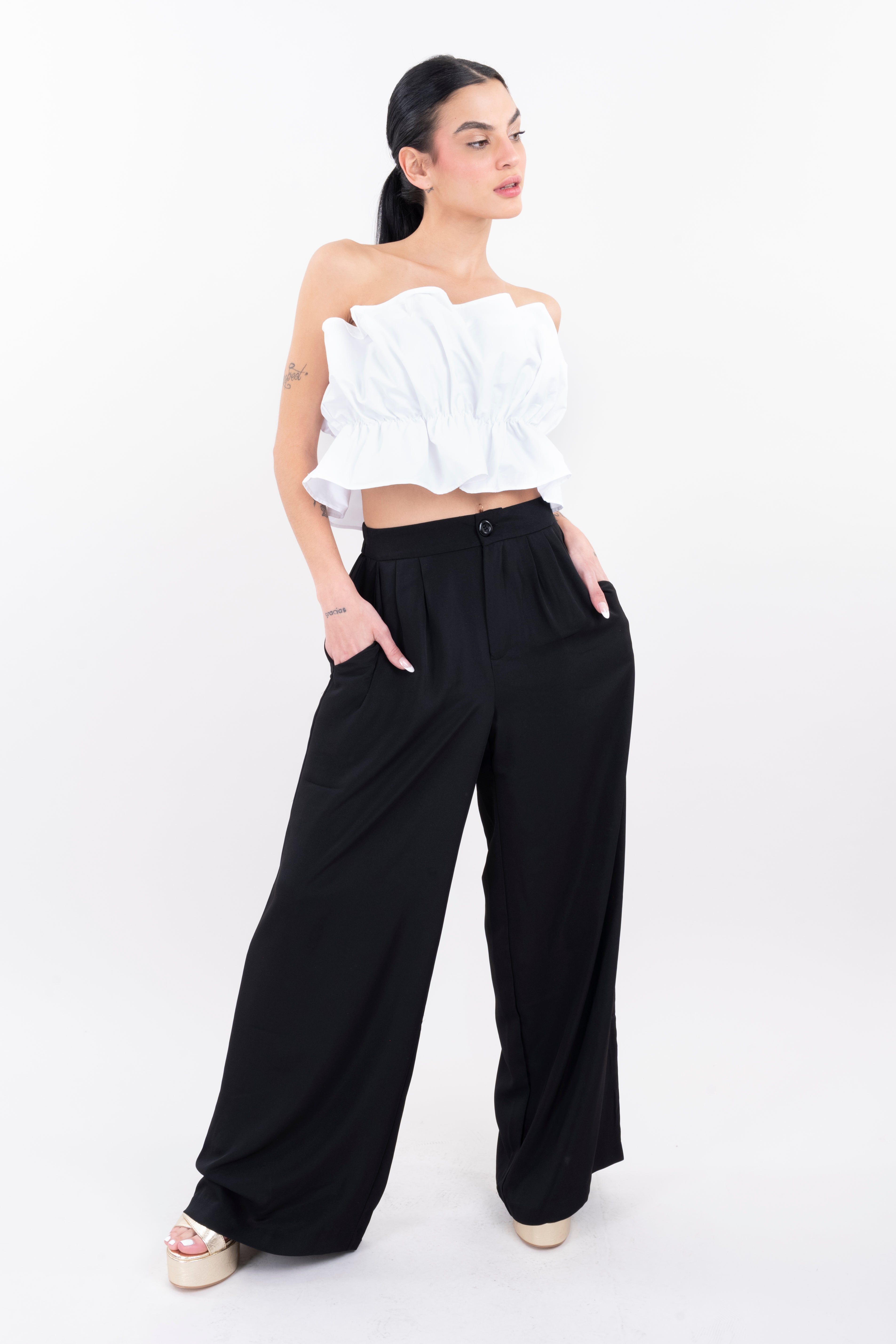 Pantalón amplio liso botón sold by Shasa product image thumbnail 2