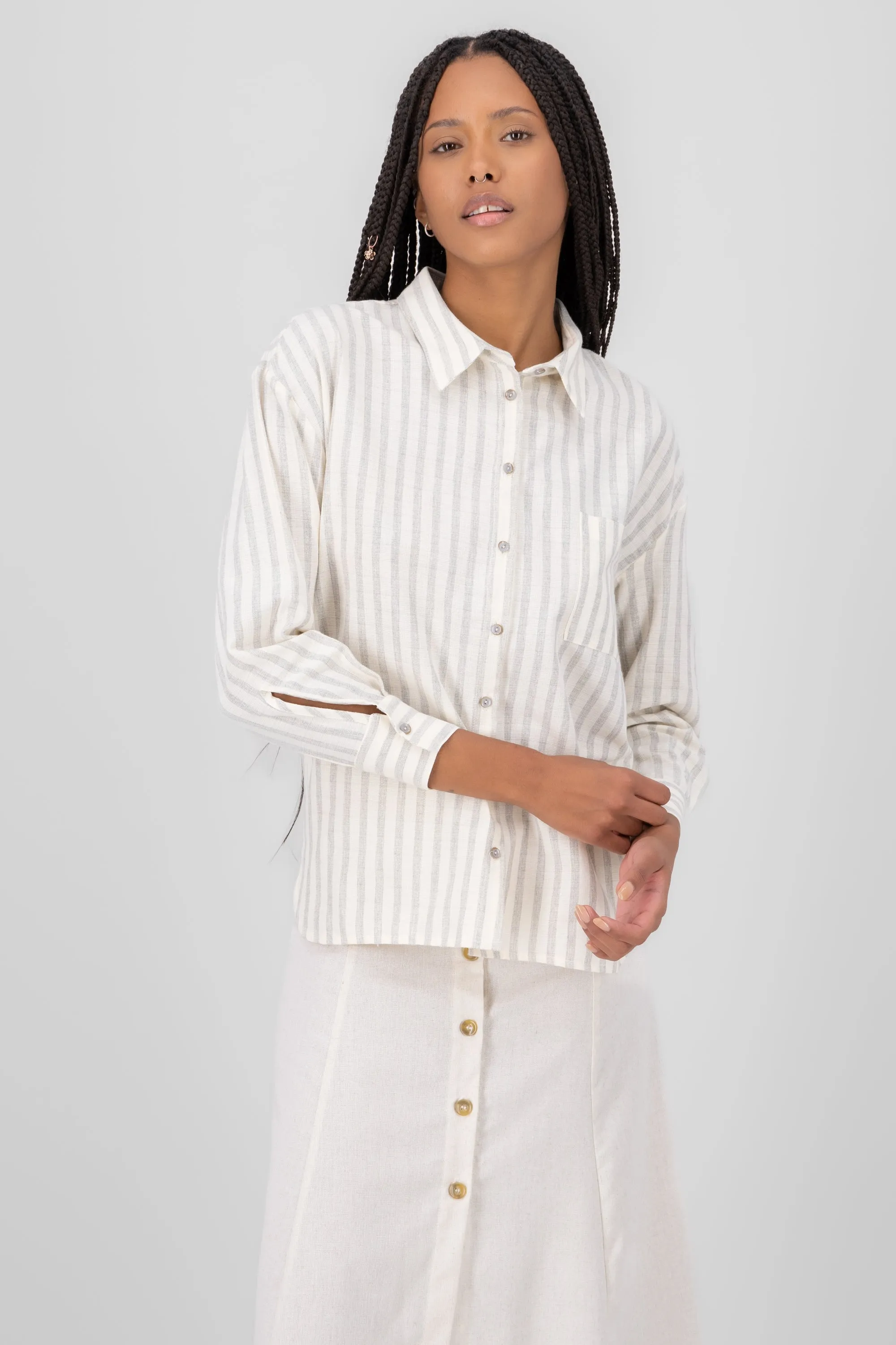 Camisa rayas manga larga sold by Shasa