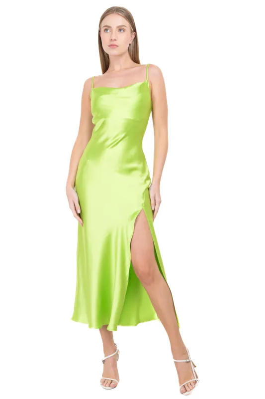 Vestido midi tirantes satín sold by Shasa