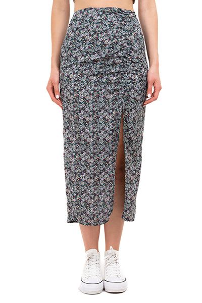 Falda midi abertura fruncido sold by Shasa