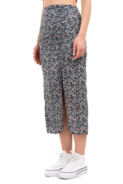 Falda midi abertura fruncido sold by Shasa product image thumbnail 3