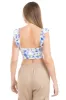 Blusa crop floreado lace up sold by Shasa