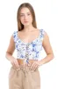 Blusa crop floreado lace up sold by Shasa