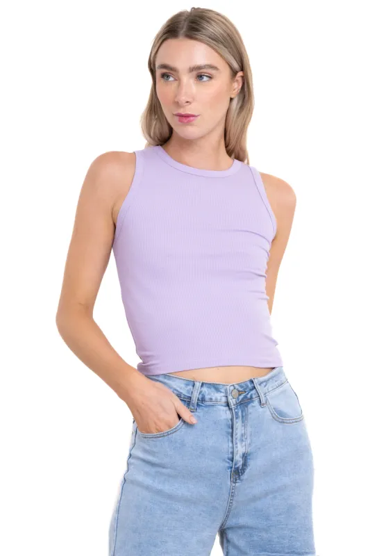 Top acanalado cuello redondo sold by Shasa