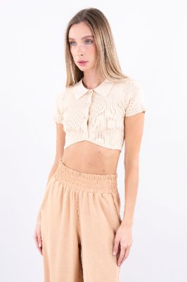 Top cuello polo acanalado sold by Shasa