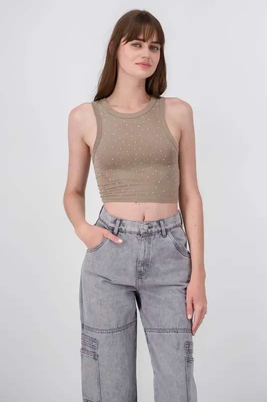 Top Sin Mangas Detalle Brillos sold by Shasa