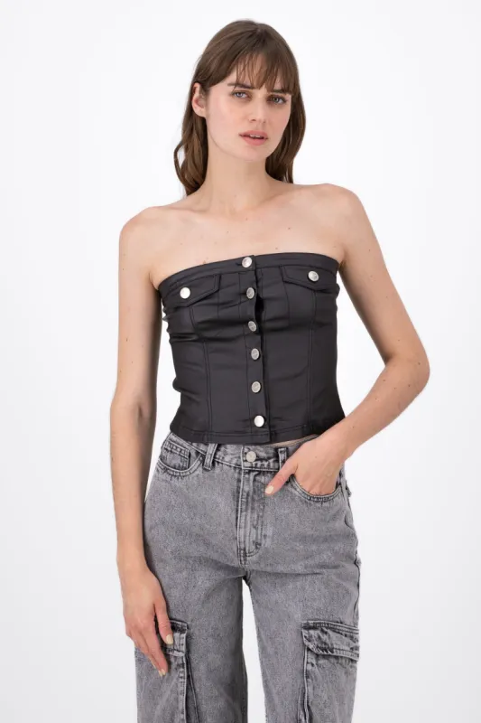 Top Strapless Con Botones sold by Shasa