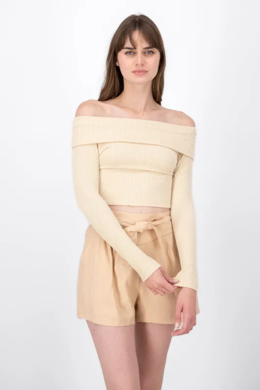 Top Sin Hombros Textura Rib sold by Shasa