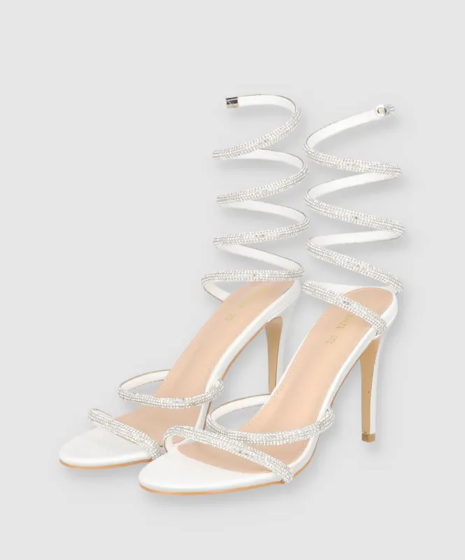 Tacon Dos Tiras Brillos Serpiente sold by Shasa