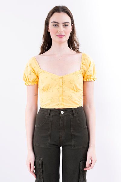 Blusa manga abullonada eyelet sold by Shasa product image thumbnail 2