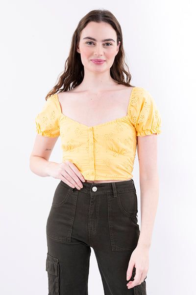 Blusa manga abullonada eyelet sold by Shasa product image thumbnail 5