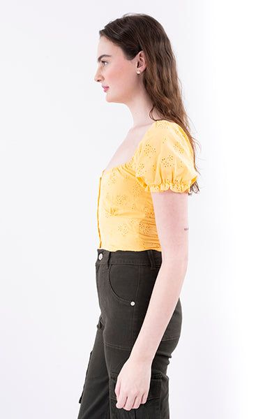 Blusa manga abullonada eyelet sold by Shasa product image thumbnail 3