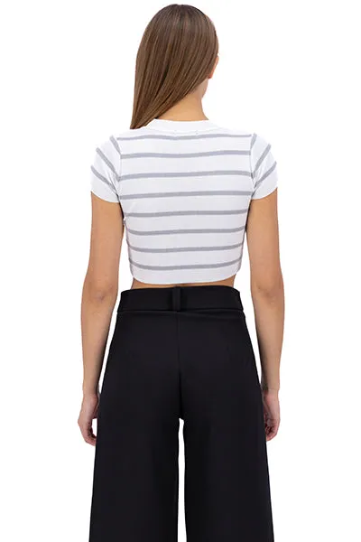 Top Crop Punto Manga Corta Rayas sold by Shasa product image thumbnail 4