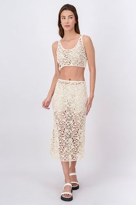 Falda midi crochet sold by Shasa