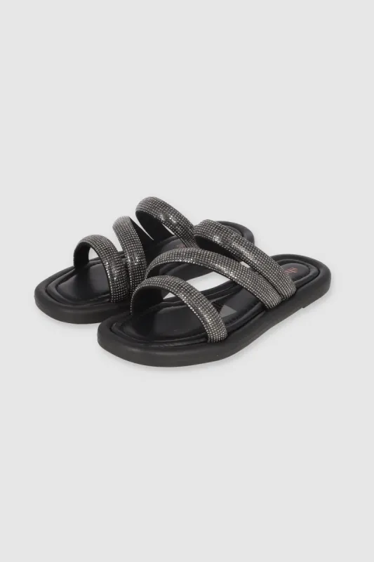 Sandalia Suela Ancha Tira Gruesas Brillos sold by Shasa