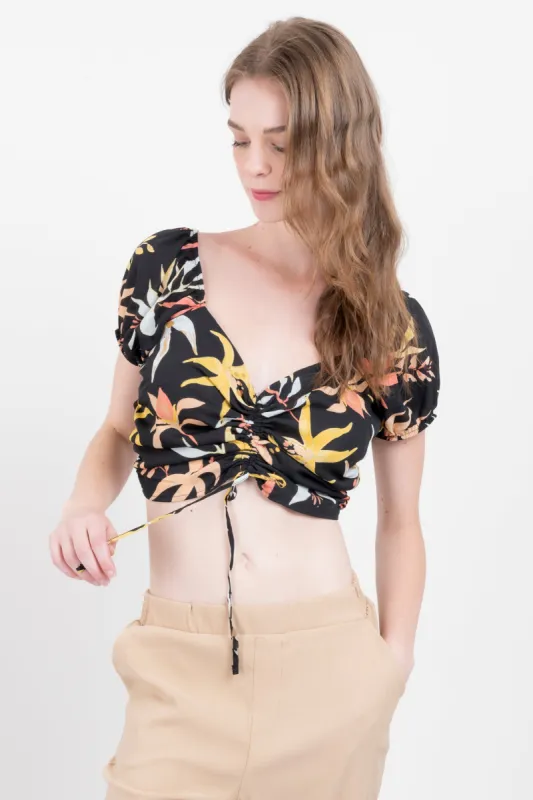 Top crop manga corta abullonada sold by Shasa