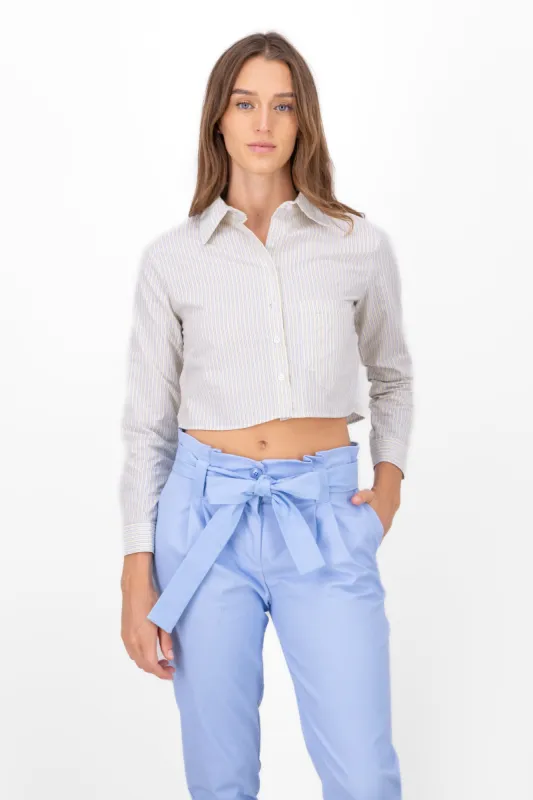 Camisa Crop Doble Bolsillo sold by Shasa