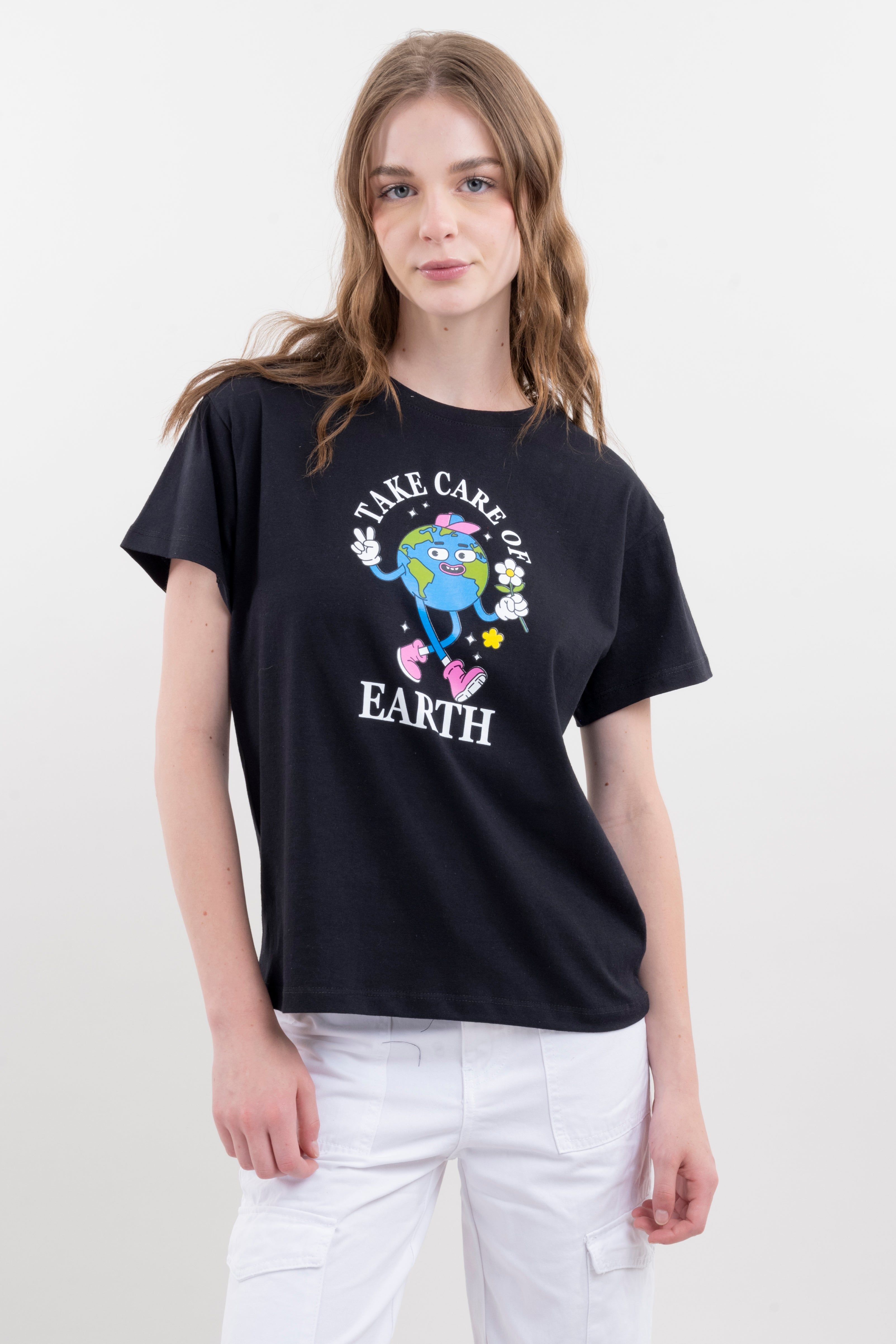 Playera manga corta Take Care Earth sold by Shasa