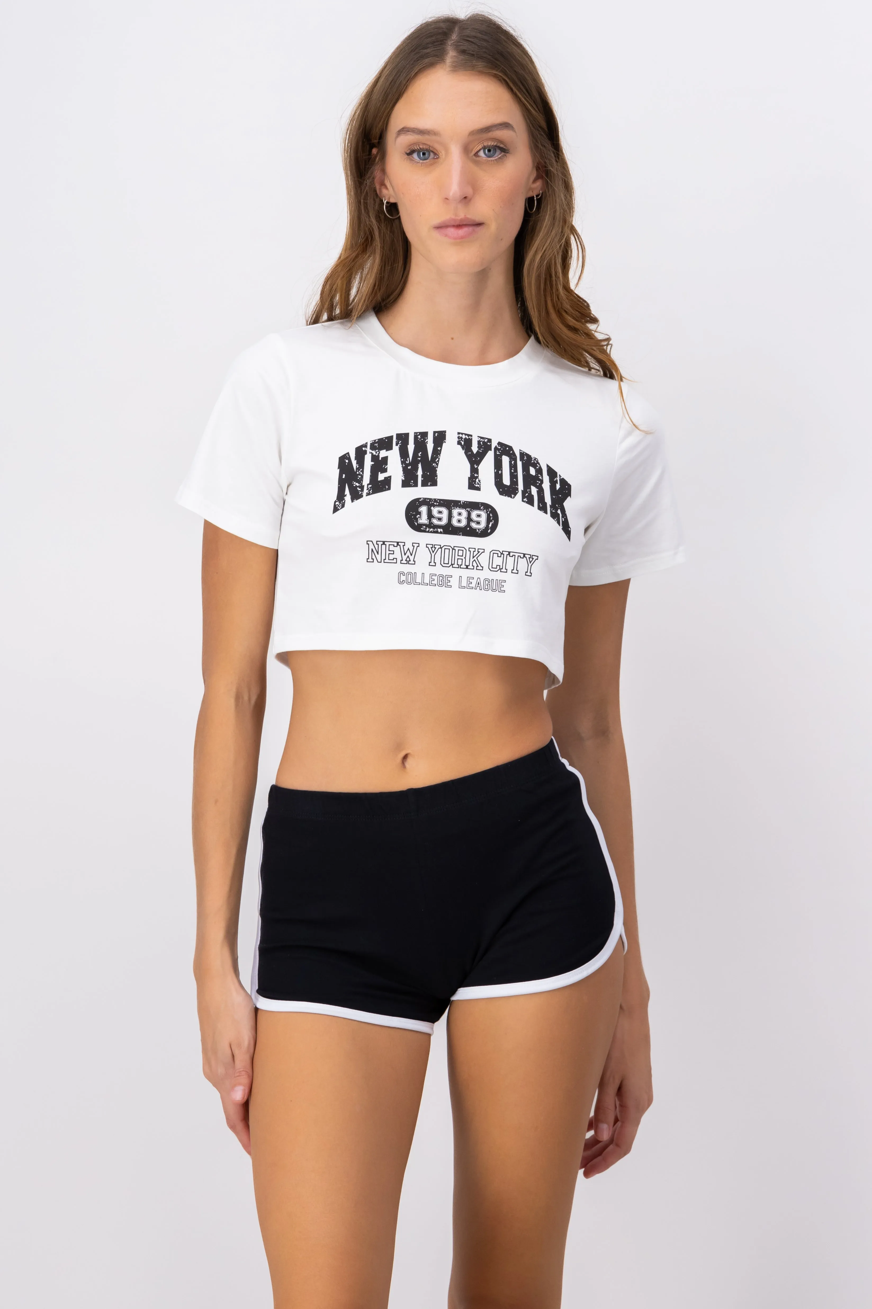 Playera crop estampado New York sold by Shasa