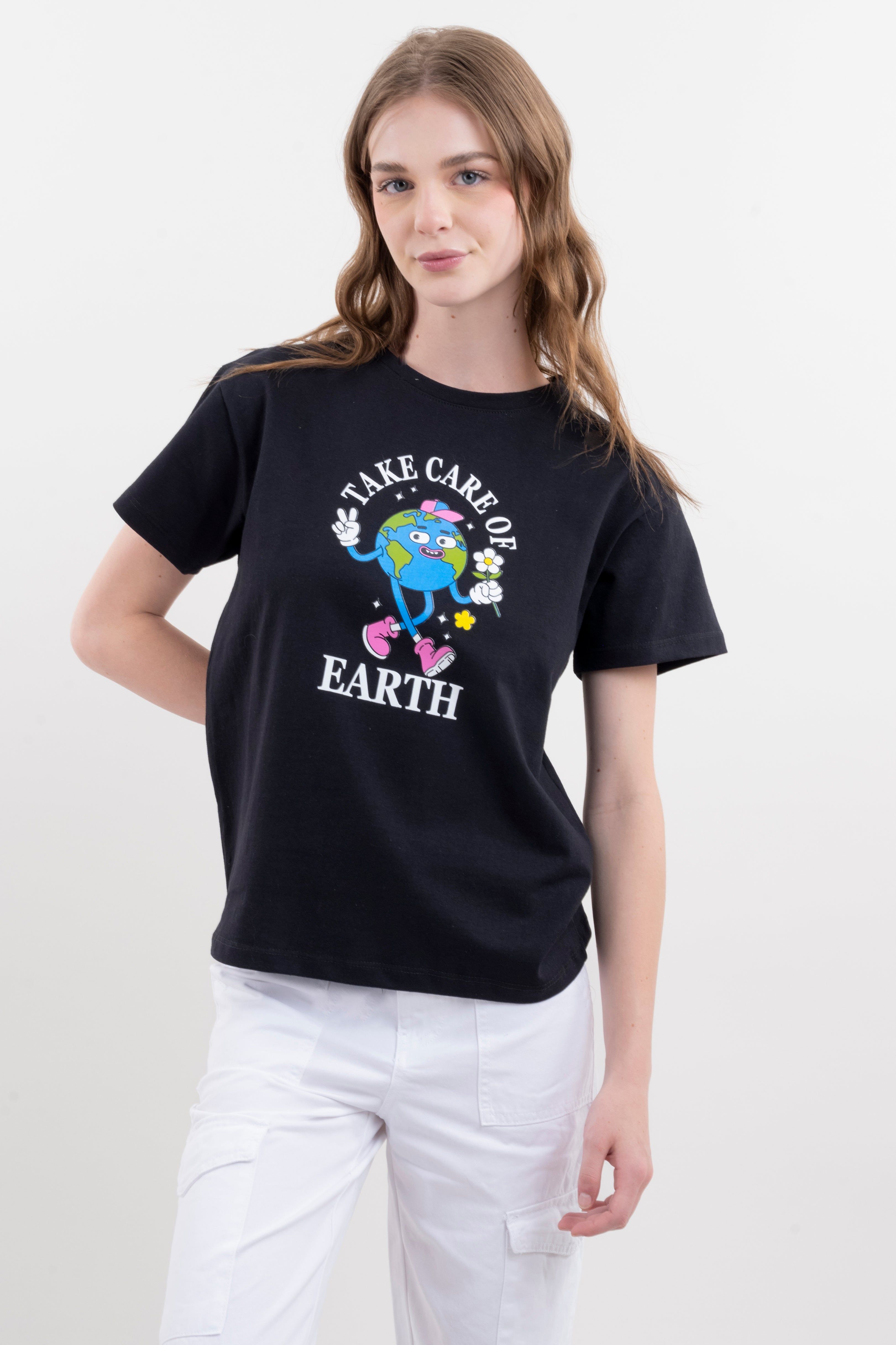 Playera manga corta Take Care Earth sold by Shasa product image thumbnail 2