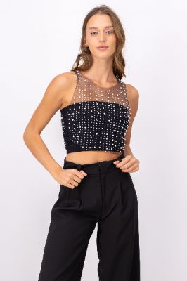 Top Sin Mangas Detalle De Perlas sold by Shasa