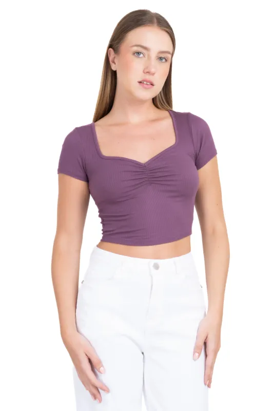 Top escote corazón fruncido sold by Shasa