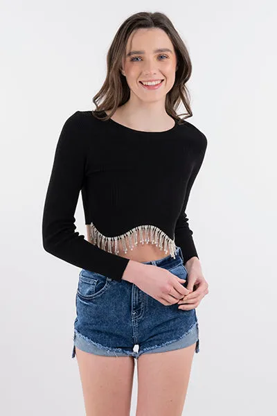 Top Acanalado Flecos Brillos sold by Shasa