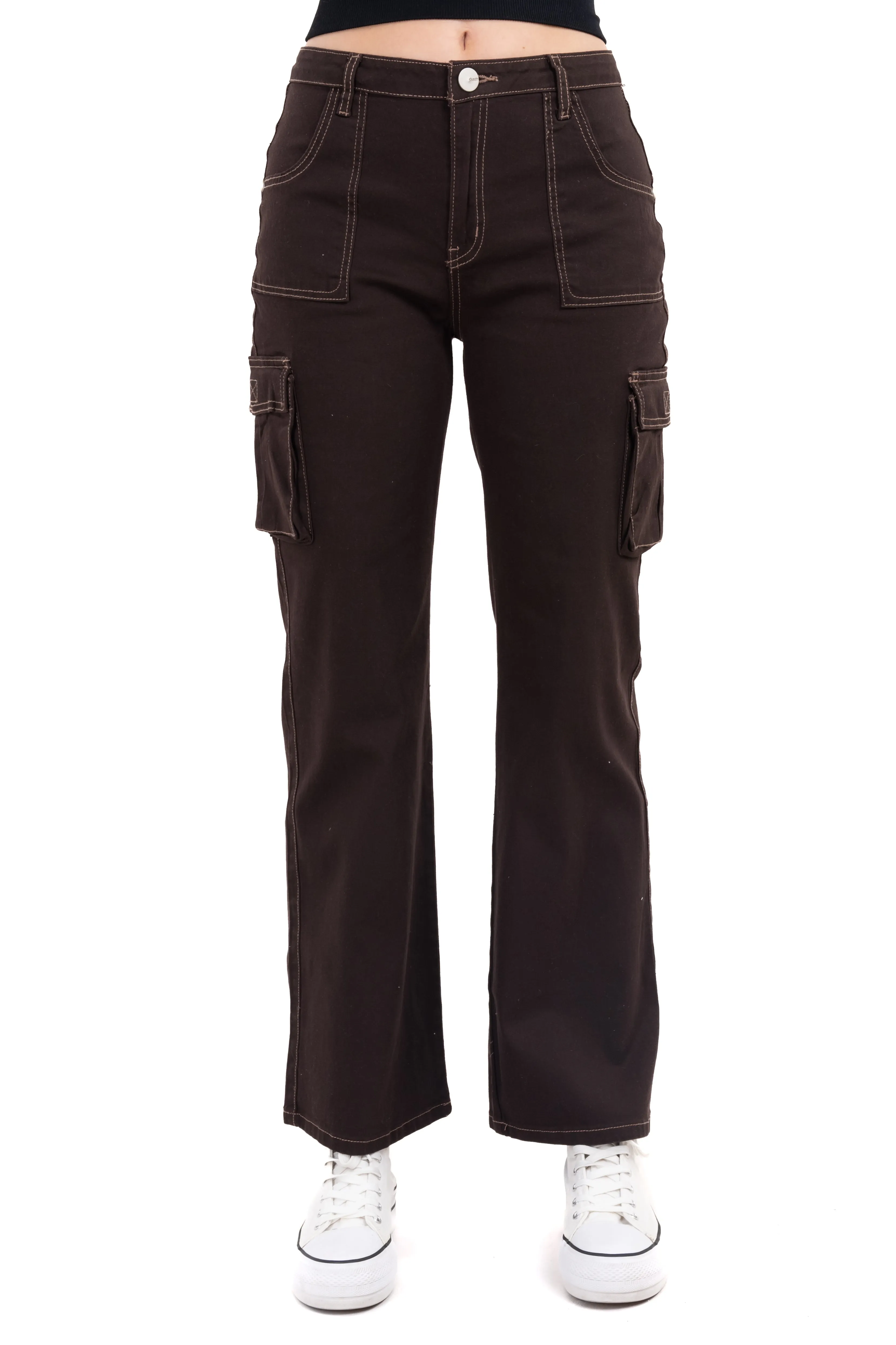 Jeans cargo wide leg lisos sold by Shasa