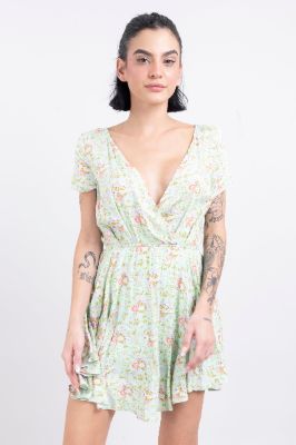 Vestido mini escote pronunciado flores sold by Shasa