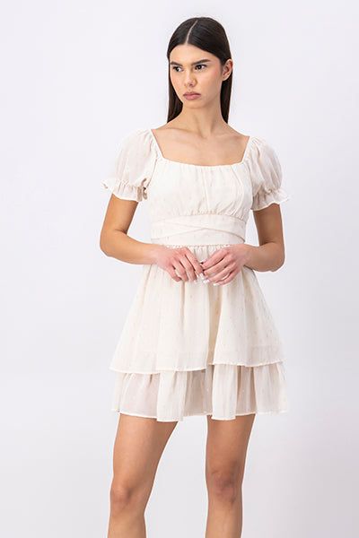 Vestido mini textura olanes sold by Shasa