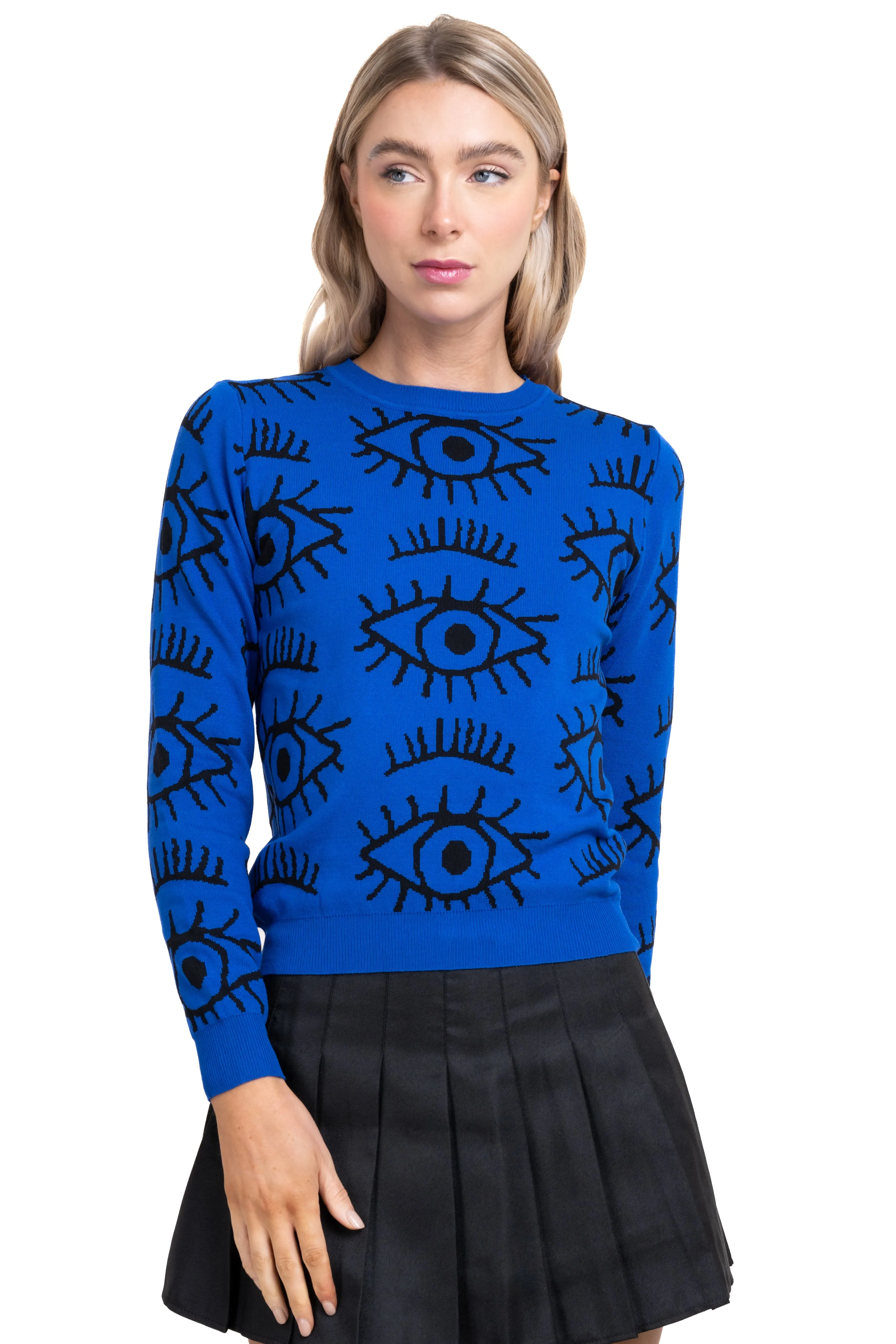 Sueter estampado ojos sold by Shasa