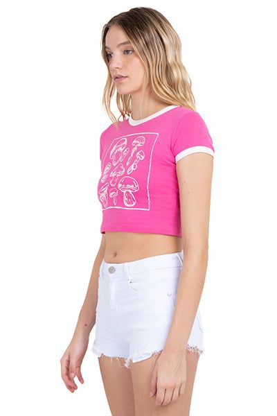 Playera crop estampado hongos sold by Shasa product image thumbnail 3