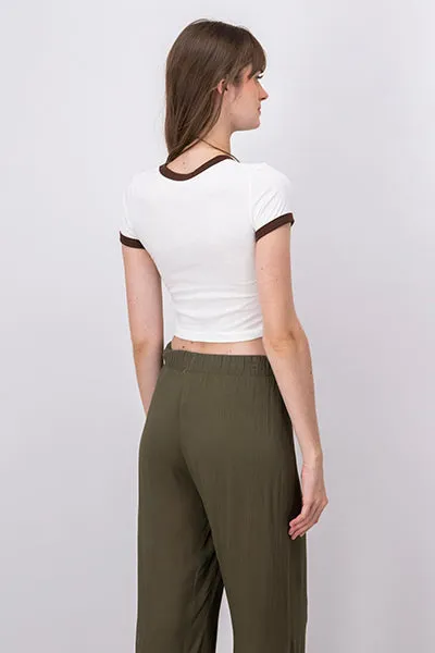 Playera Crop Frase Flores sold by Shasa product image thumbnail 4