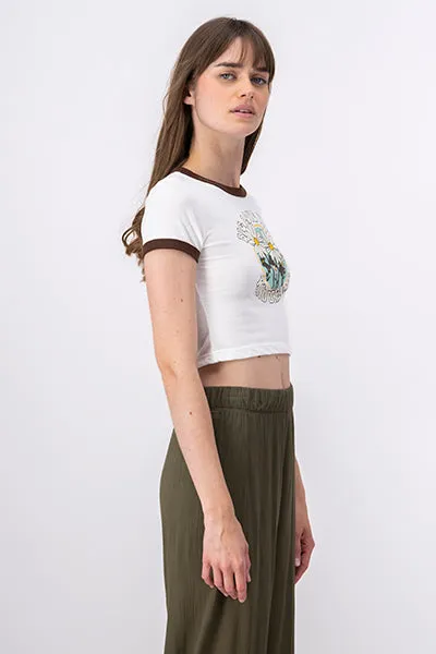 Playera Crop Frase Flores sold by Shasa product image thumbnail 3