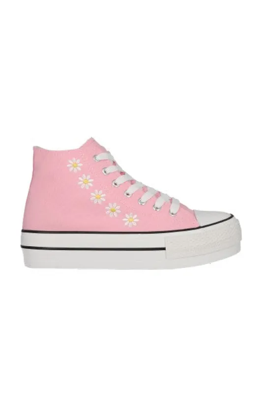 Tenis canvas margaritas plataforma sold by Shasa