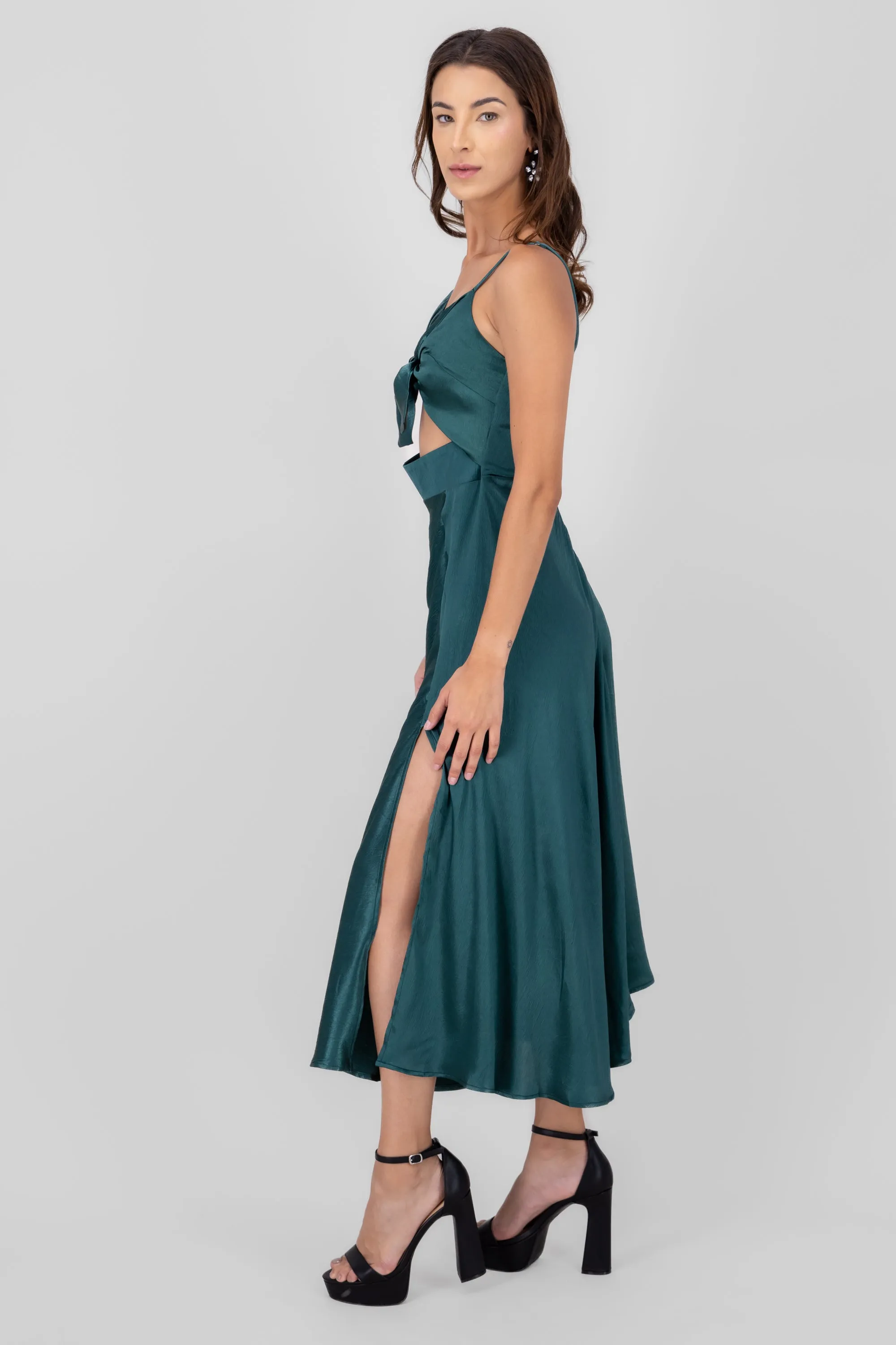 Vestido midi satin con moño amarre sold by Shasa product image thumbnail 3