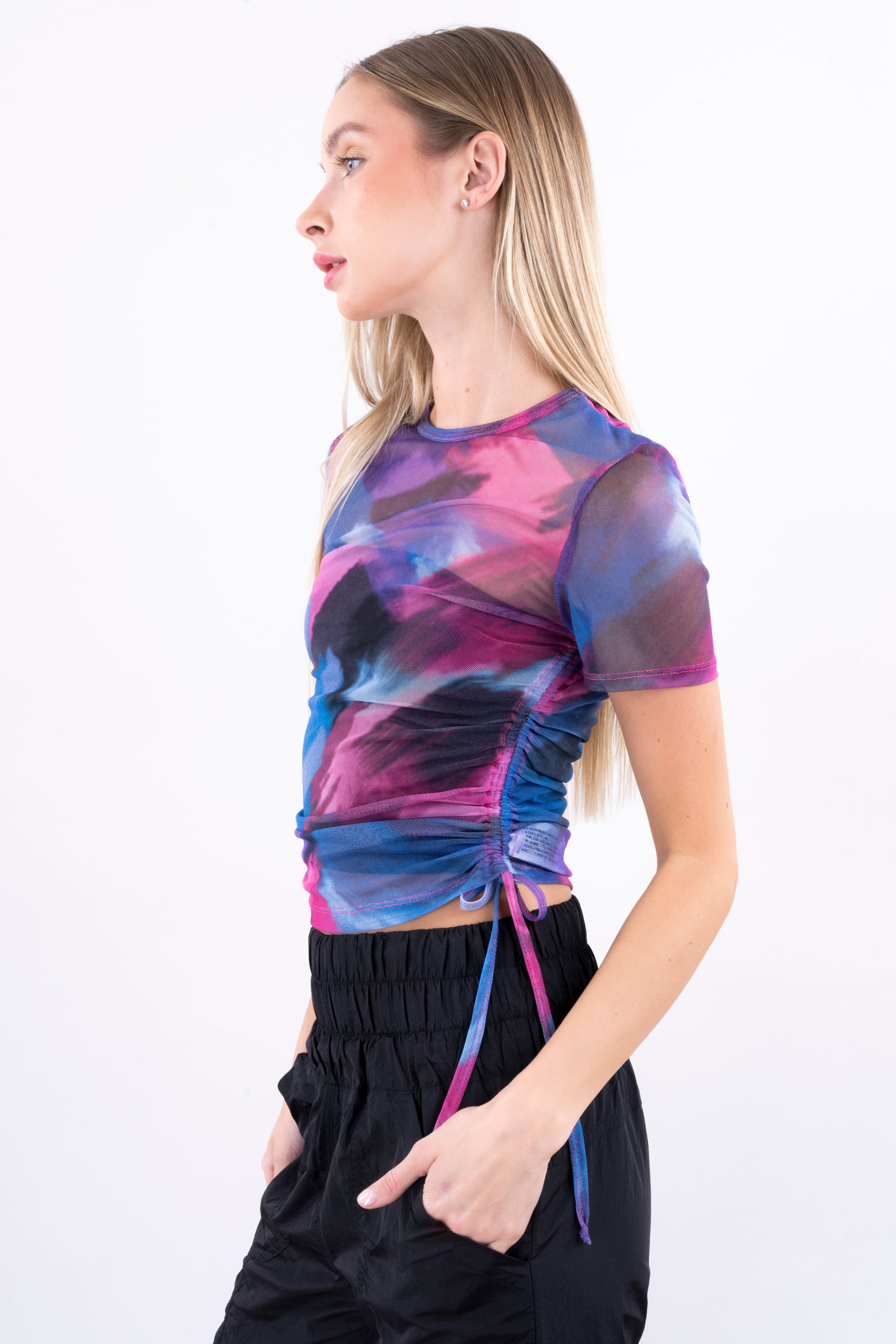 Top manga corta mesh tie dye sold by Shasa product image thumbnail 3