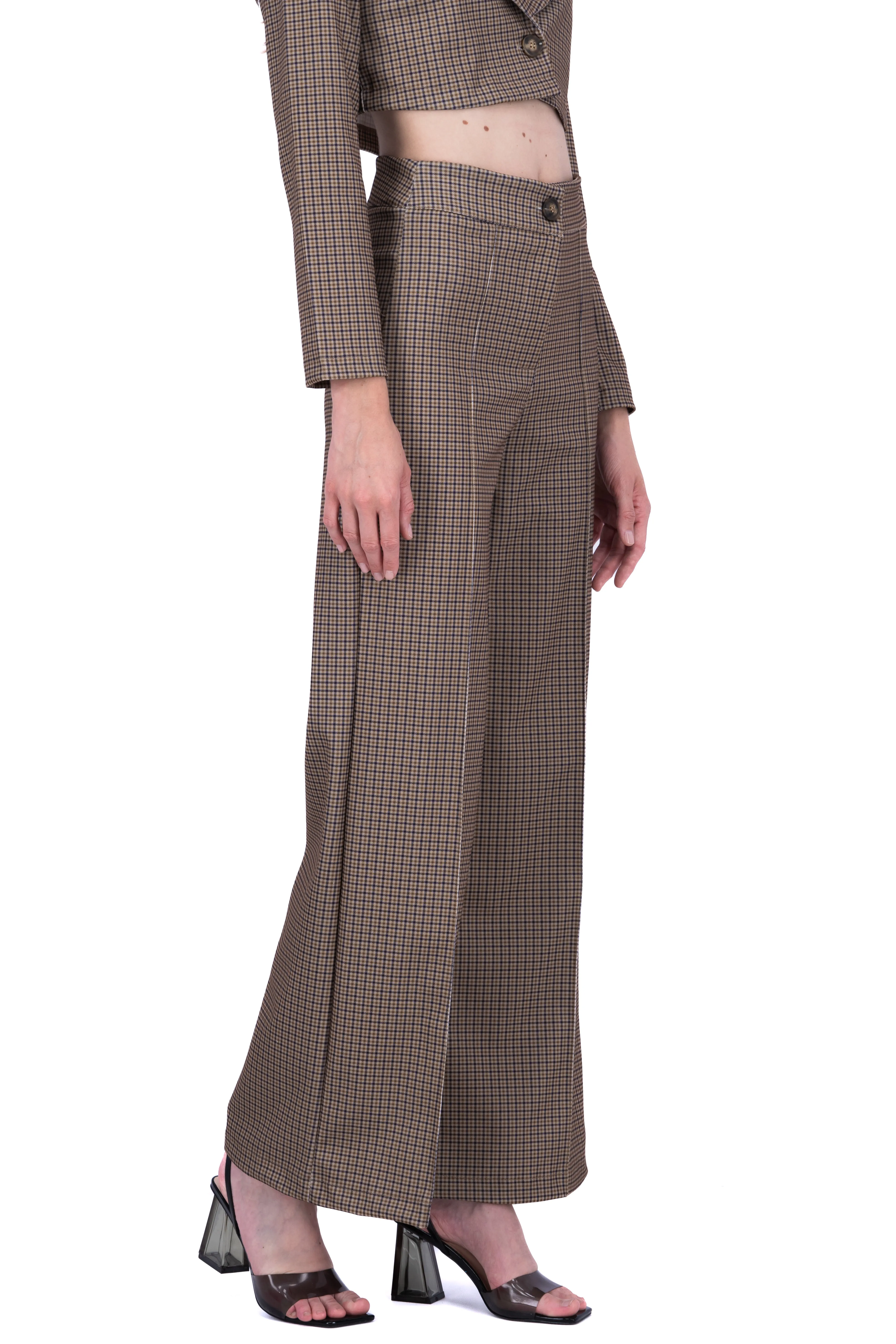 Pantalón recto cintura alta cuadros sold by Shasa product image thumbnail 3