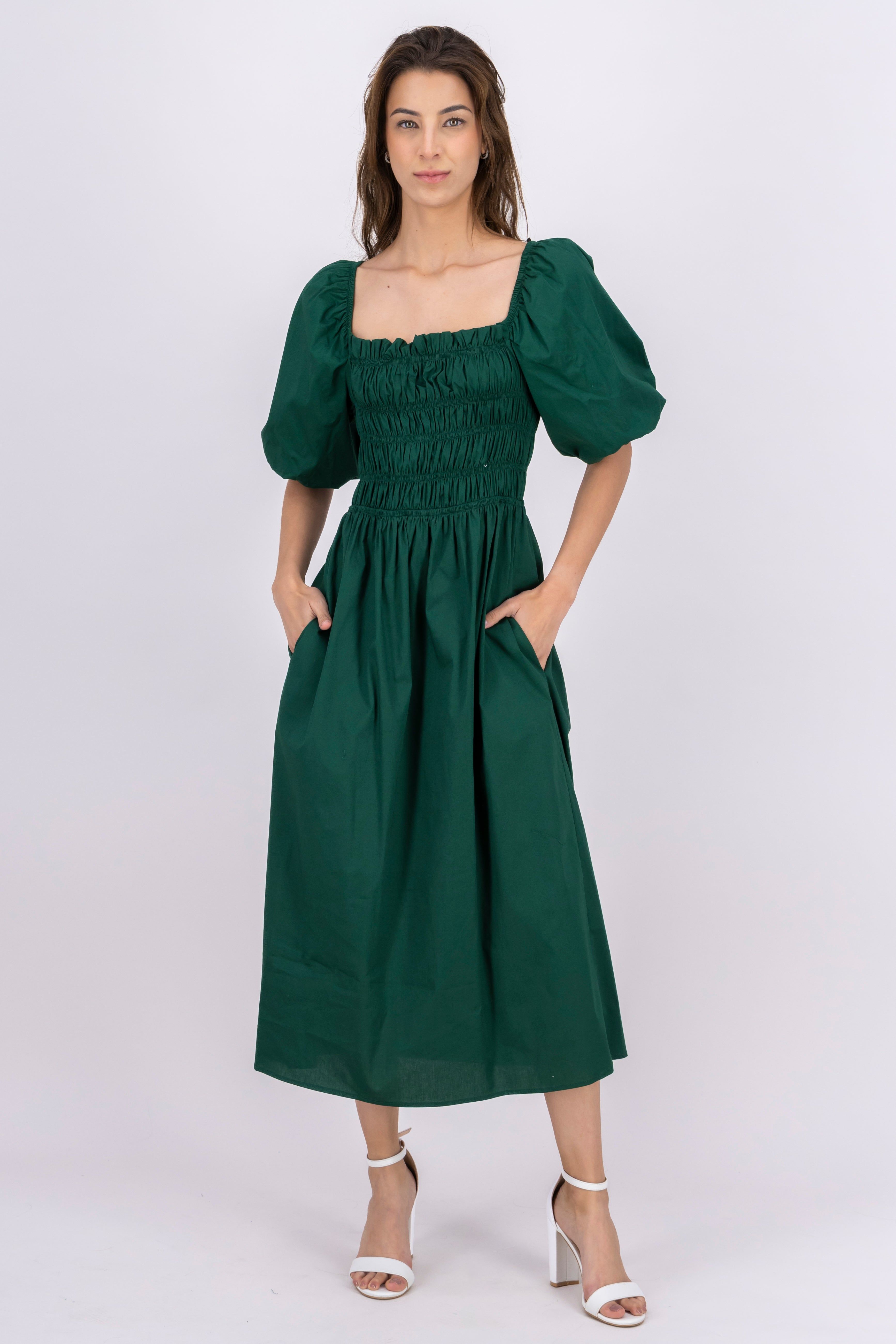 Vestido midi tejido popelina sold by Shasa