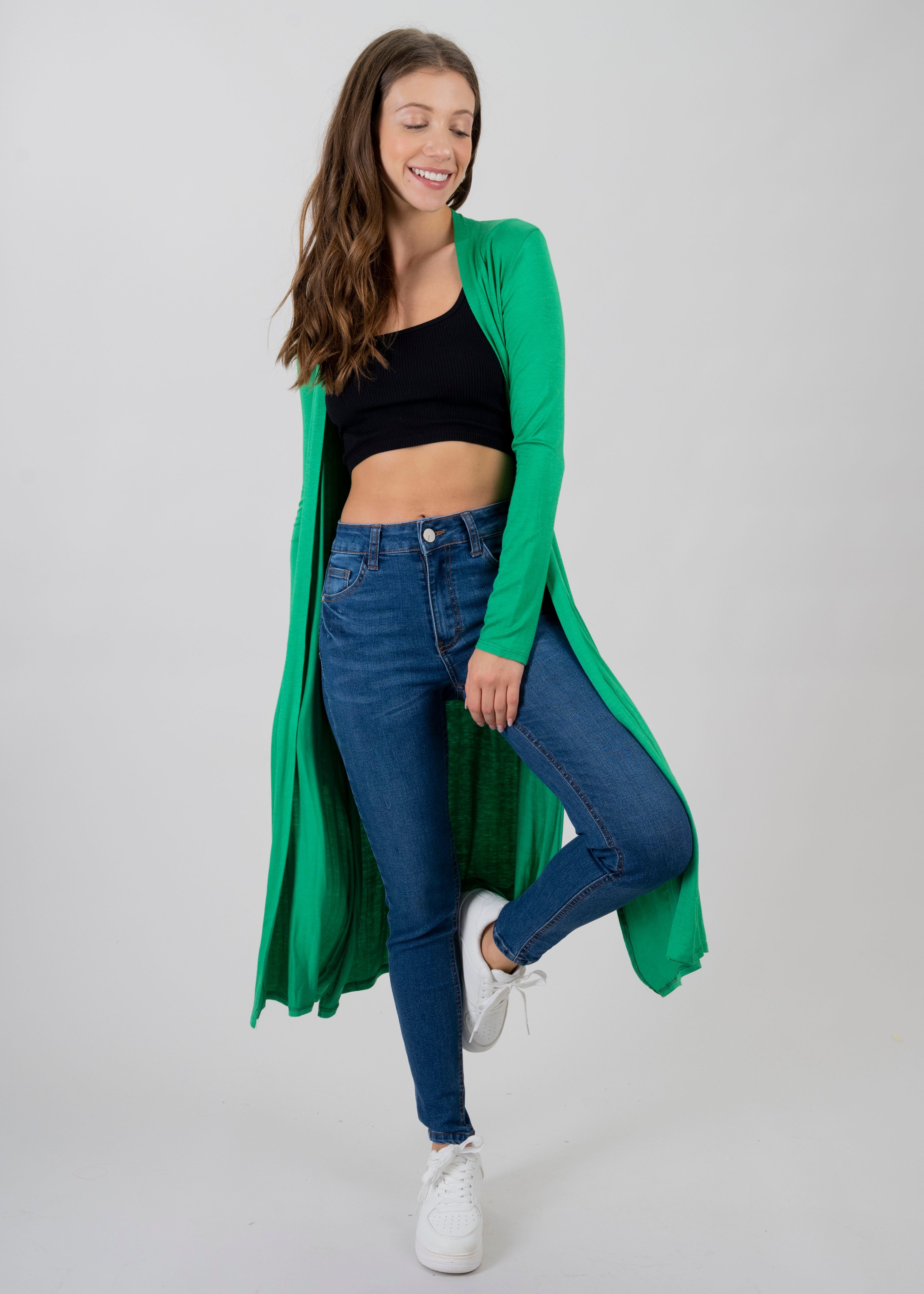 Cárdigan largo aberturas laterales sold by Shasa