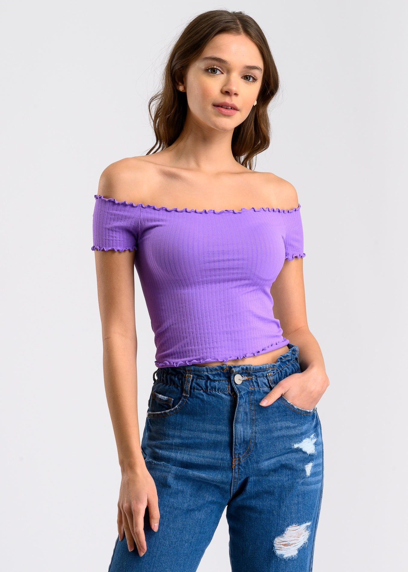 Top acanalado hombros descubiertos sold by Shasa product image thumbnail 2