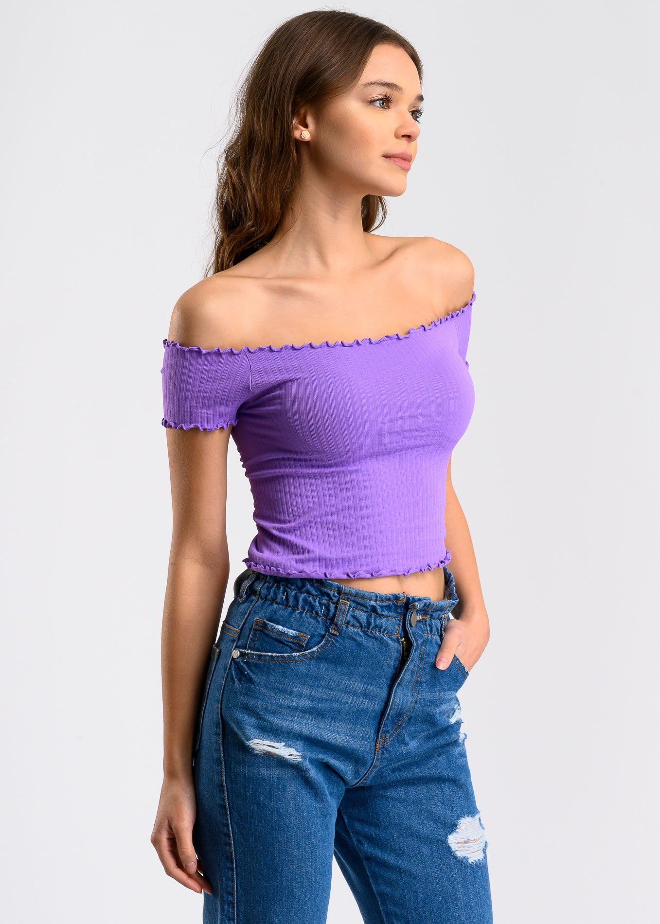 Top acanalado hombros descubiertos sold by Shasa product image thumbnail 3