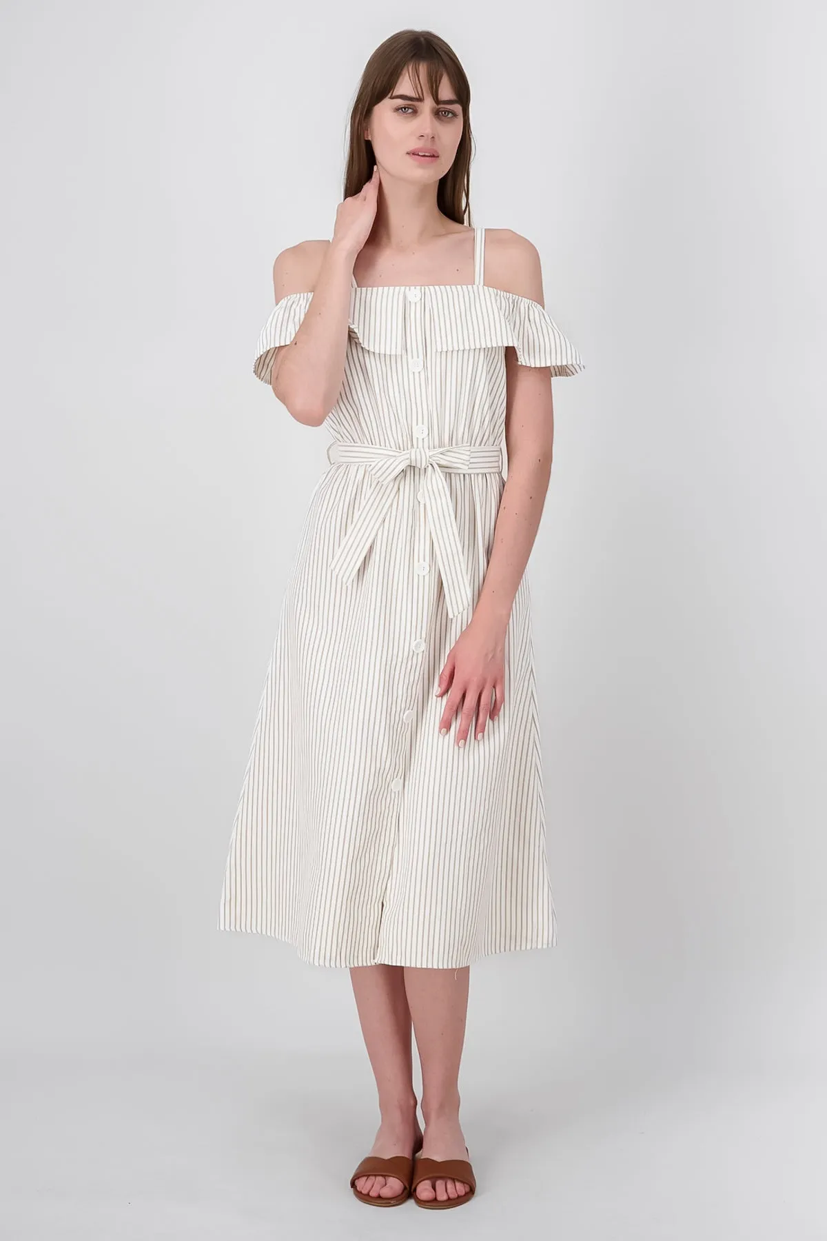 Vestido mini detalle botones rayas sold by Shasa