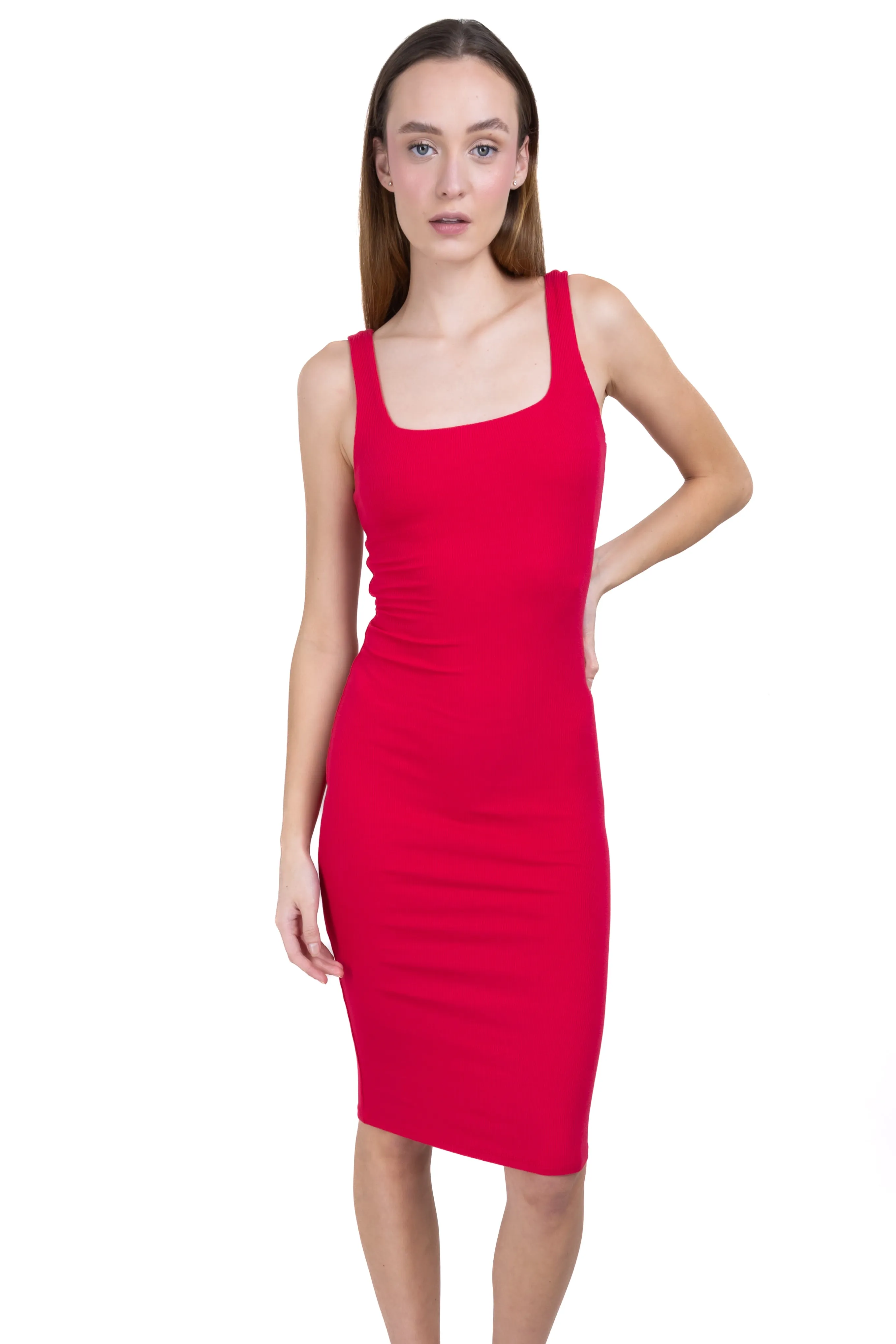 Vestido midi bodycon acanalado liso sold by Shasa product image thumbnail 2