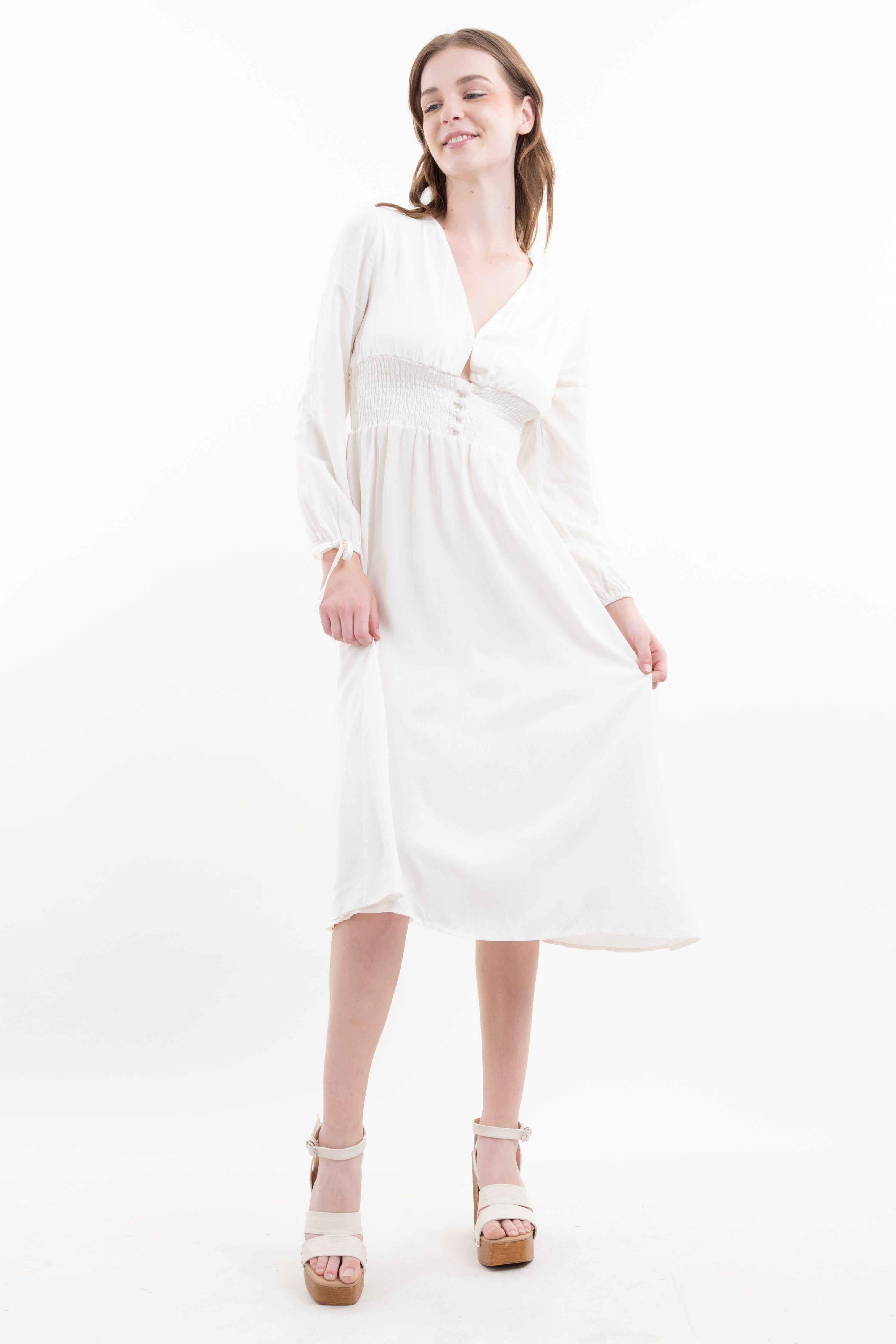 Vestido maxi botones delanteros sold by Shasa